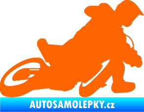 Samolepka Motorka 039 pravá motokros Fluorescentní oranžová