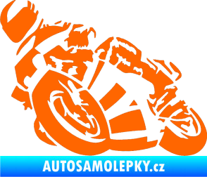 Samolepka Motorka 040 levá road racing Fluorescentní oranžová