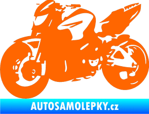 Samolepka Motorka 041 levá road racing Fluorescentní oranžová