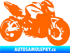 Samolepka Motorka 041 pravá road racing Fluorescentní oranžová