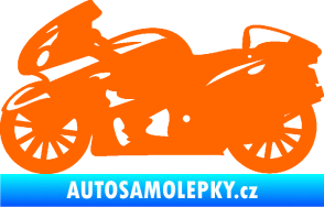 Samolepka Motorka 048 levá silniční Fluorescentní oranžová