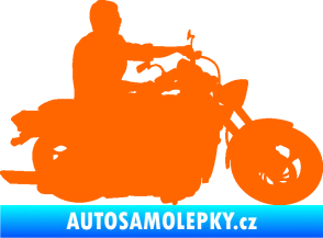 Samolepka Motorka 049 pravá Fluorescentní oranžová