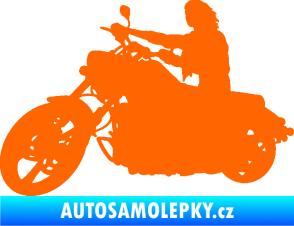 Samolepka Motorka 050 levá Fluorescentní oranžová