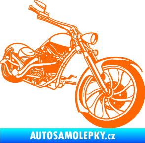 Samolepka Motorka chooper 002 pravá Fluorescentní oranžová