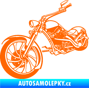 Samolepka Motorka chopper 002 levá Fluorescentní oranžová