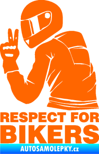 Samolepka Motorkář 004 respect for bikers nápis Fluorescentní oranžová