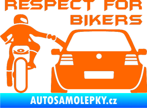 Samolepka Motorkář 008 respect for bikers nápis Fluorescentní oranžová
