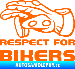 Samolepka Motorkář 014 levá respect for bikers Fluorescentní oranžová
