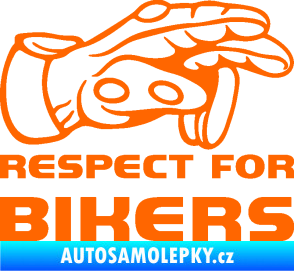 Samolepka Motorkář 014 pravá respect for bikers Fluorescentní oranžová