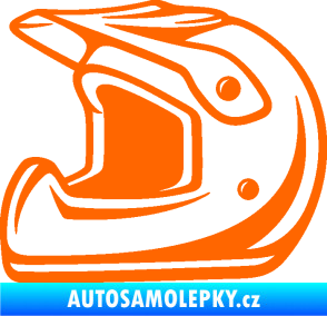 Samolepka Motorkářská helma 002 levá Fluorescentní oranžová