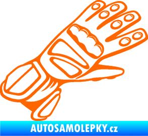 Samolepka Motorkářské rukavice 002 pravá Fluorescentní oranžová