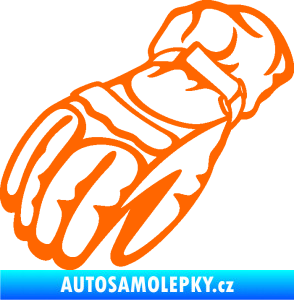 Samolepka Motorkářské rukavice 003 levá Fluorescentní oranžová