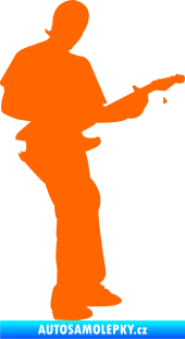 Samolepka Music 006 pravá hráč na kytaru Fluorescentní oranžová