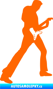Samolepka Music 008 pravá hráč na kytaru Fluorescentní oranžová