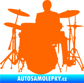 Samolepka Music 009 levá hráč na bicí Fluorescentní oranžová
