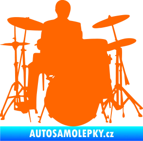 Samolepka Music 009 pravá hráč na bicí Fluorescentní oranžová