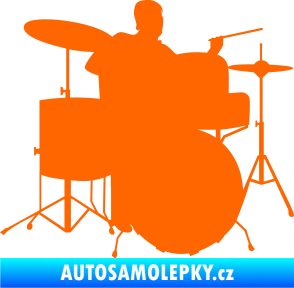 Samolepka Music 011 pravá hráč na bicí Fluorescentní oranžová