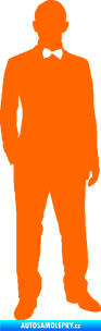 Samolepka Muž 001 pravá tajný agent Fluorescentní oranžová