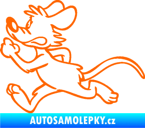 Samolepka Myš 001 levá sprintuje Fluorescentní oranžová