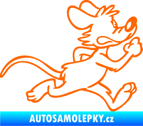 Samolepka Myš 001 pravá sprintuje Fluorescentní oranžová