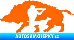 Samolepka Myslivost 006 levá divoké prase Fluorescentní oranžová