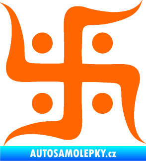 Samolepka Náboženský symbol Džinismus Svastika  Fluorescentní oranžová
