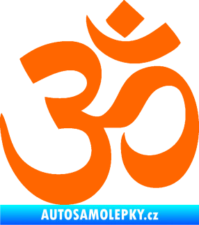 Samolepka Náboženský symbol Hinduismus Óm 001 Fluorescentní oranžová