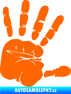 Samolepka Otisk ruky pravá Fluorescentní oranžová