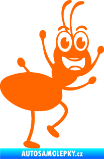 Samolepka Pan mravenec pravá Fluorescentní oranžová