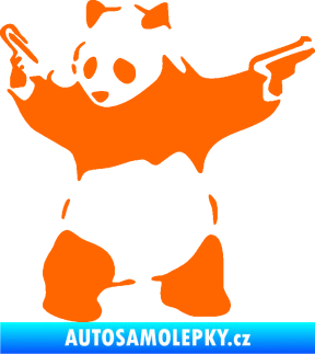 Samolepka Panda 007 levá gangster Fluorescentní oranžová