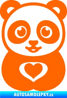 Samolepka Panda 008 roztomilá Fluorescentní oranžová