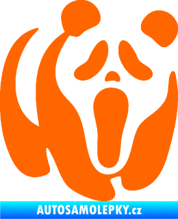 Samolepka Panda 014 pravá maska Vřískot Fluorescentní oranžová