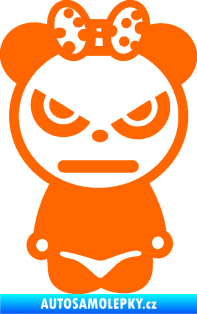 Samolepka Panda girl Fluorescentní oranžová