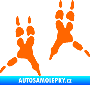 Samolepka Papoušek 008 stopy pravá Fluorescentní oranžová