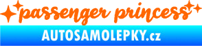 Samolepka Passenger Princess 002 nápis s hvězdičkami Fluorescentní oranžová