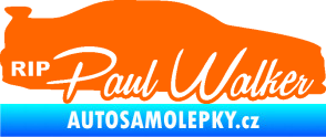 Samolepka Paul Walker 005 RIP Fluorescentní oranžová
