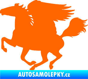 Samolepka Pegas 001 levá okřídlený kůň Fluorescentní oranžová