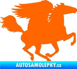 Samolepka Pegas 001 pravá okřídlený kůň Fluorescentní oranžová
