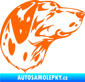Samolepka Pes 002 pravá Dalmatin Fluorescentní oranžová