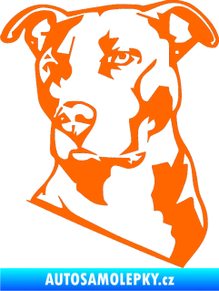 Samolepka Pes 054 levá Pitbull Fluorescentní oranžová