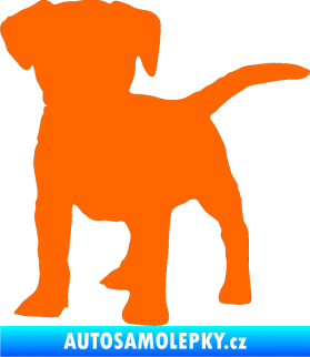 Samolepka Pes 056 levá štěně Fluorescentní oranžová