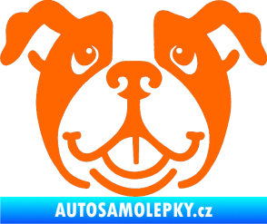 Samolepka Pes 069 Buldoček Fluorescentní oranžová