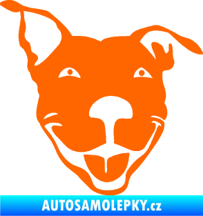 Samolepka Pes 072 pravá Pitbull Fluorescentní oranžová