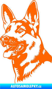 Samolepka Pes 073 levá Německý ovčák Fluorescentní oranžová