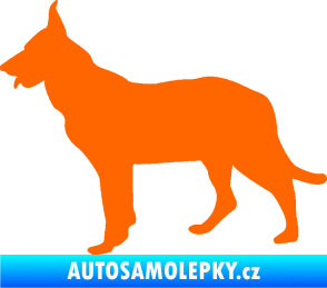 Samolepka Pes 079 levá Německý ovčák Fluorescentní oranžová