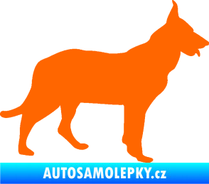 Samolepka Pes 079 pravá Německý ovčák Fluorescentní oranžová
