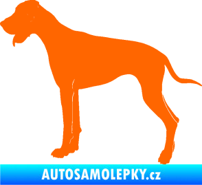 Samolepka Pes 086 levá Doga Fluorescentní oranžová