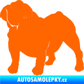 Samolepka Pes 089 levá Buldok Fluorescentní oranžová