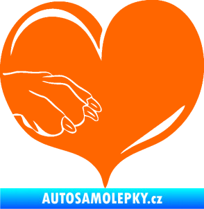 Samolepka Pes 102 levá packa Fluorescentní oranžová