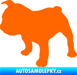 Samolepka Pes 108 levá Francouzský buldoček Fluorescentní oranžová